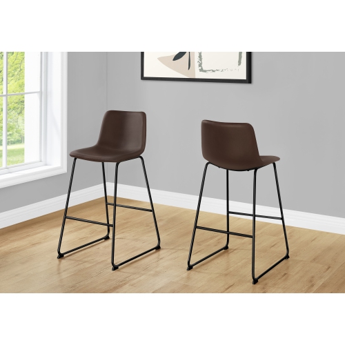 MONARCH SPECIALTIES  I 7753 Office Chair Leather-Look Stand-Up Desk In Brown