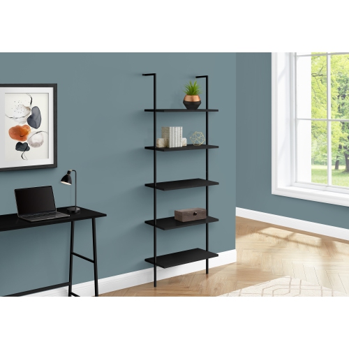 MONARCH SPECIALTIES  I 3683 Bookcase 72"h Ladder Metal In Black
