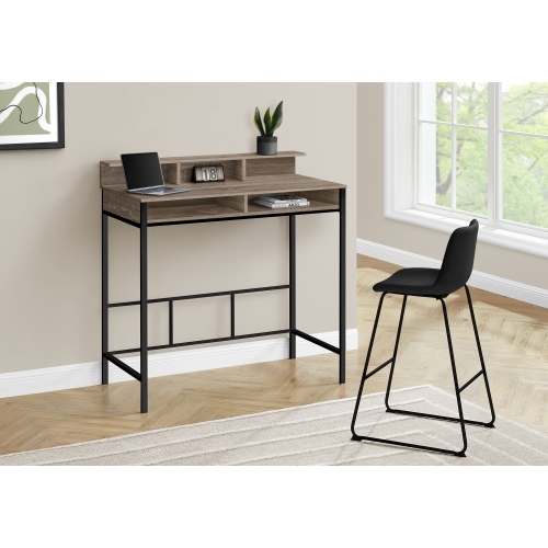 Monarch Specialties I 7702 Computer Desk 48"L Dark Taupe Black Standing Height