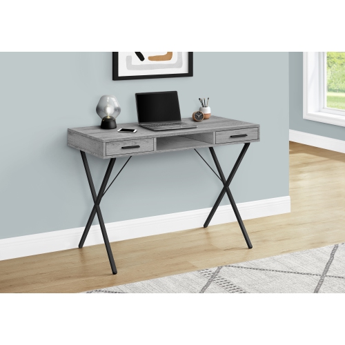 MONARCH SPECIALTIES  I 7792 Computer Desk 42"l Grey Metal In Black