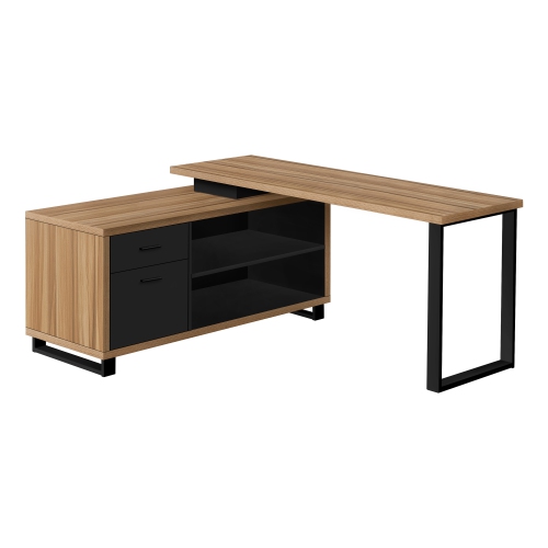 Monarch Specialties I 7712 Computer Desk 72"L Reclaimed Black Executive Corner