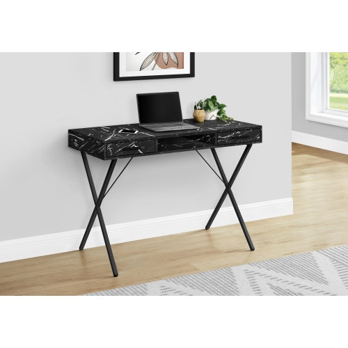 MONARCH SPECIALTIES  I 7793 Computer Desk 42"l Marble Metal In Black