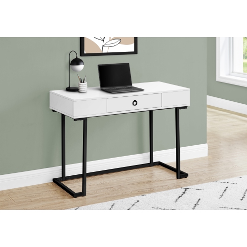 MONARCH SPECIALTIES  I 7385 Computer Desk 42"l Black Metal In White