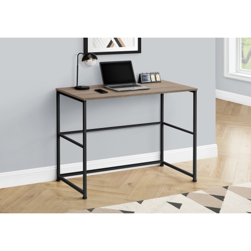 Monarch Specialties I 7777 Computer Desk 40"L Dark Taupe Black Metal