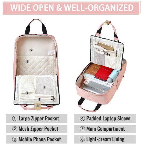 Sac à dos pour portable, 15.6 po, sac à dos scolaire résistant à l’eau, porte-livre, sac à dos décontracté pour