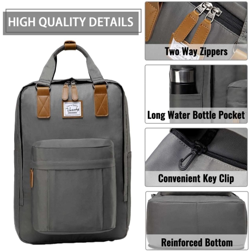 Sac à dos pour portable, 15.6 po, sac à dos scolaire résistant à l’eau, porte-livre, sac à dos décontracté pour enseignant/adolescent/Teen