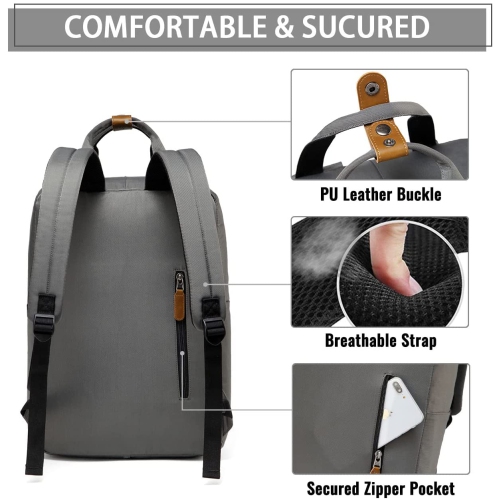 Sac à dos pour portable, 15.6 po, sac à dos scolaire résistant à l’eau, porte-livre, sac à dos décontracté pour enseignant/adolescent/Teen