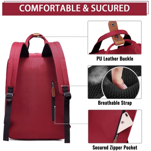 Sac à dos pour portable, 15.6 po, sac à dos scolaire résistant à l’eau, porte-livre, sac à dos décontracté pour