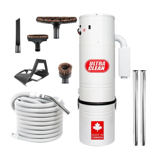 ULTRA CLEAN  Central Vacuum Unit 7, 500 Sq. Ft. With 30' Air Hose Tool Set