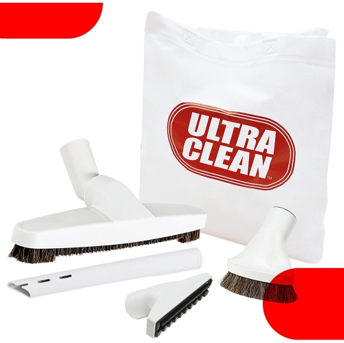 Ultra Clean Central Vacuum Hardwood/Rug Attachment Cleaning Tool Kit - Air-Driven Carpet Brush –24 V Hose with 2-way on/off Switch Handle- with