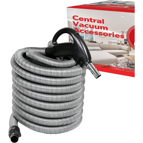 Ultra Clean Central Vacuum Hardwood/Rug Attachment Cleaning Tool Kit - Air-Driven Carpet Brush –24 V Hose with 2-way on/off Switch Handle- with