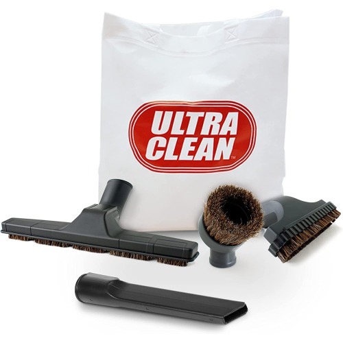 Ultra Clean Central Vacuum Hardwood/Rug Attachment Cleaning Tool Kit - Air-Driven Carpet Brush –24 V Hose with 2-way on/off Switch Handle- with