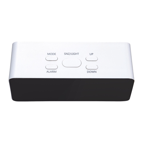 Creative Digital Mirror Alarm Clocks Support USB Charger and batteries power supply With Night Mode - White