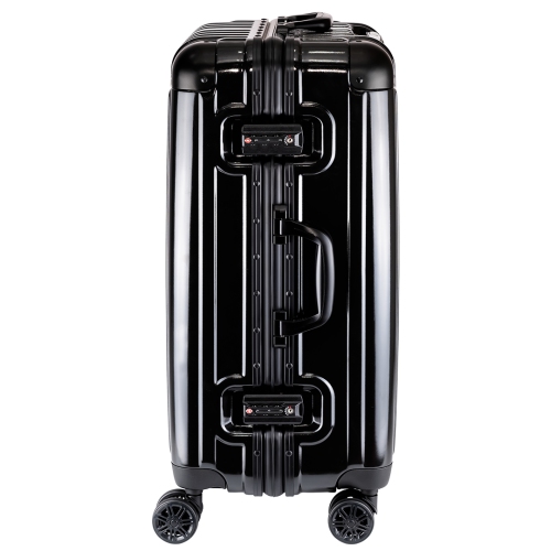 Valise moyenne de 24 po avec cadre en aluminium de la collection Holdall Thalia, noir minuit