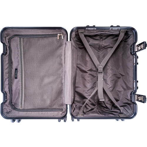 Valise moyenne de 24 po avec cadre en aluminium de la collection Holdall Thalia, noir minuit