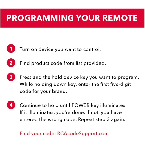 RCA – Télécommande universelle RCR503BR de taille paume pour 3 appareils