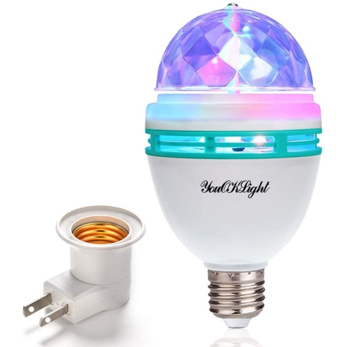 E26 Disco Light Bulb Rotating Party Light Lamp LED Strobe Bulb Strobe Light Multi Crystal Disco Bulb for Disco