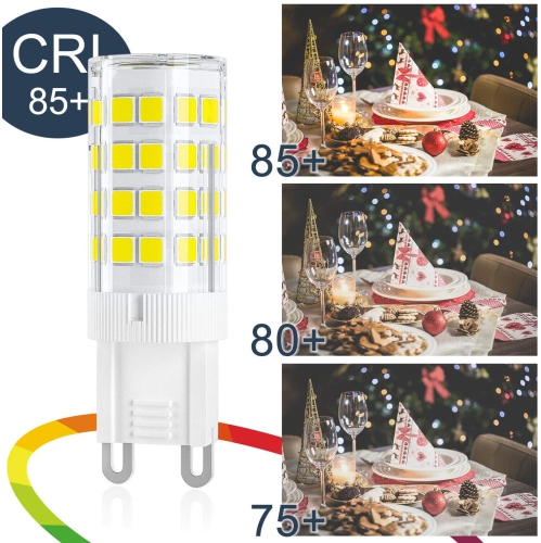 G9 LED Ceramic Base Light Bulbs, 4W, 400LM, Daylight White (6000K), G9 Base, G9 Bulbs