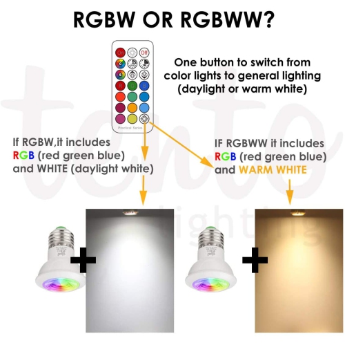 Color GU10 LED Light Bulbs Dimmable Color Cing Spotlight with Remote, & Warm White, 45 Degree Beam Angle