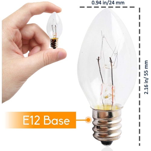 15WE12 15 Watt Light Bulbs Compatible with Scentsy - Plug in Nightlight Warmer Wax Diffuser C7 Replacement Bulbs 15W