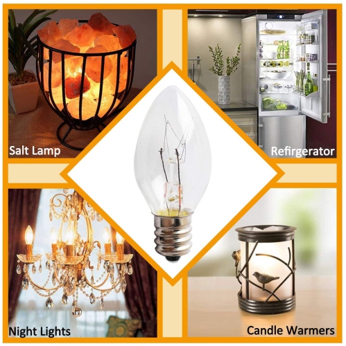 15WE12 15 Watt Light Bulbs Compatible with Scentsy - Plug in Nightlight Warmer Wax Diffuser C7 Replacement Bulbs 15W