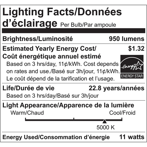 5235-11W 950 Lumens 5000K Dimmable Led Light Bulb-6 Pack, Br30, Daylight
