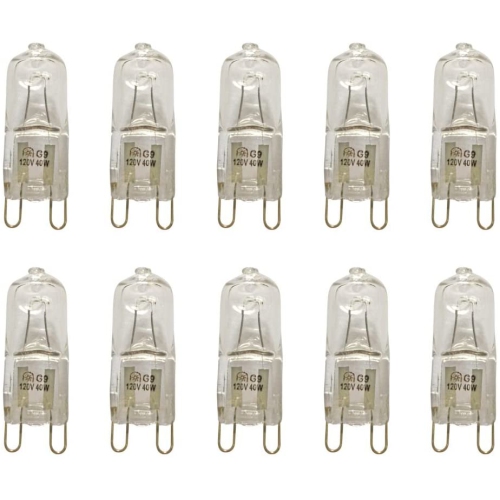 10pcs G9 Halogen Bulb, 40-Watt 120-Volt Base G9 Halogen Bulb,Pack of 10