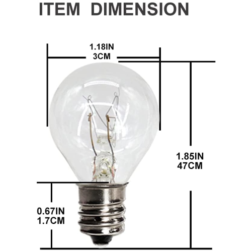 4 Pack Wax Warmer Bulbs,20 Watt Bulbs for Middle Size Scentsy Warmers,G30 Globe E12 Incandescent Candelabra Base Clear