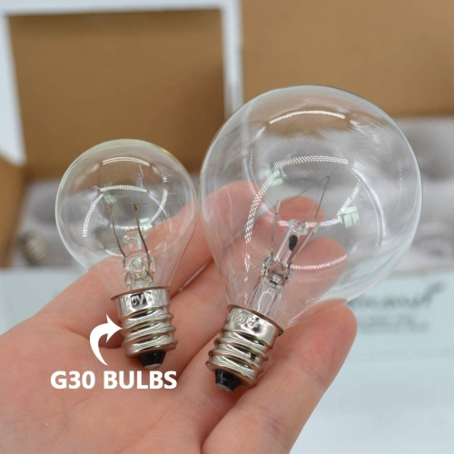 4 Pack Wax Warmer Bulbs,20 Watt Bulbs for Middle Size Scentsy Warmers,G30 Globe E12 Incandescent Candelabra Base Clear