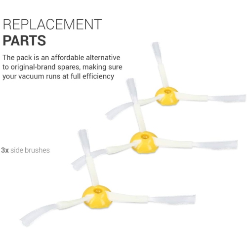 Replacement Side Brushes Compatible with Roomba - 800/900 Series 3-Piece Spare Part Brush Kit Compatible
