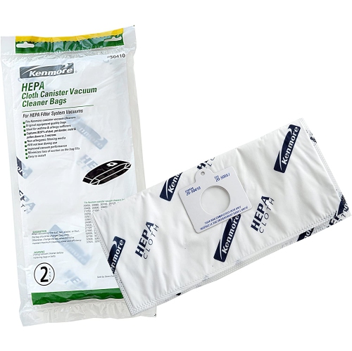 50410 HEPA Vacuum Bags. Genuine Vacuum Bags for Canister Vacuum Cleaners. Package of 2 HEPA Synthetic