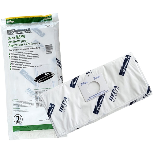 50410 HEPA Vacuum Bags. Genuine Vacuum Bags for Canister Vacuum Cleaners. Package of 2 HEPA Synthetic