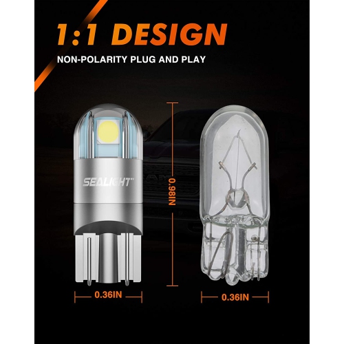 168 194 T10 LED Light Bulb, 2825 W5W 6000K White Replacement Bulbs Error Free for Car Dome Map Door Courtesy