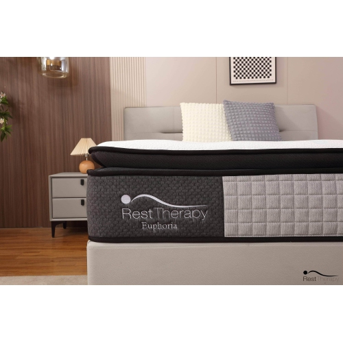 Rest Therapy 14 Inch Euphoria Cooling Pillow Top Plush Hybrid Pocket Coil Mattress with Cool Gel Memory Foam