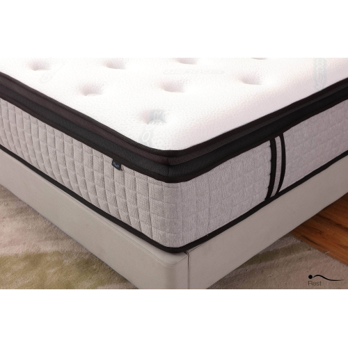 Rest Therapy 14 Inch Euphoria Cooling Pillow Top Plush Hybrid Pocket Coil Mattress with Cool Gel Memory Foam