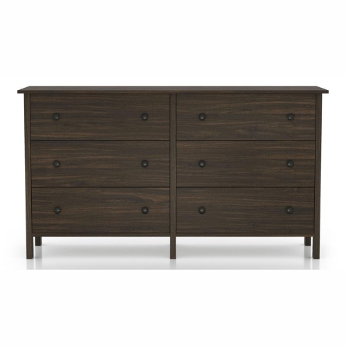 FURNITURE OF AMERICA  Zillett Transitional Wood 6-Drawer Dresser In Brown Wenge