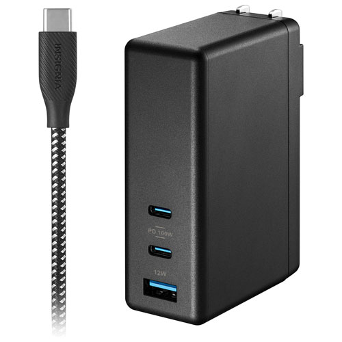 Insignia 112W 3-Port USB-C/USB-A Wall Charger with USB Cable - Only at Best Buy