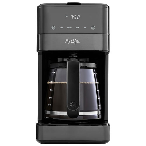 Mr. Coffee Programmable Touch Display Coffee Maker - 12-Cup - Black/Dark Stainless
