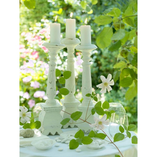 NORTHLIGHT  Led Lighted Pillar Candles In Garden Canvas Wall Art 15.75" X 11.75"
