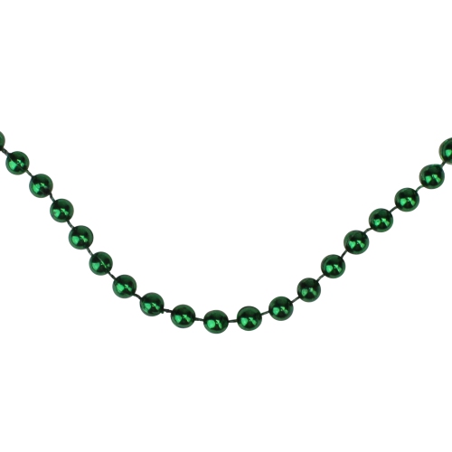 NORTHLIGHT  15' X 0.25" Shiny Metallic Emerald Beaded Artificial Christmas Garland - Unlit In Green
