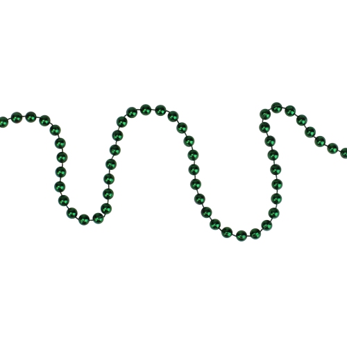 15' x 0.25" Shiny Metallic Emerald Green Beaded Artificial Christmas Garland - Unlit
