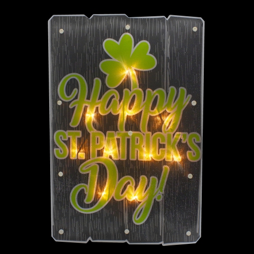17" Lighted Happy St.Patrick's Day Window Silhouette Decoration