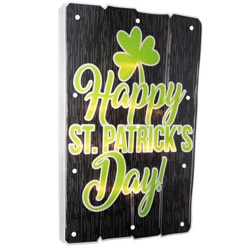 17" Lighted Happy St.Patrick's Day Window Silhouette Decoration