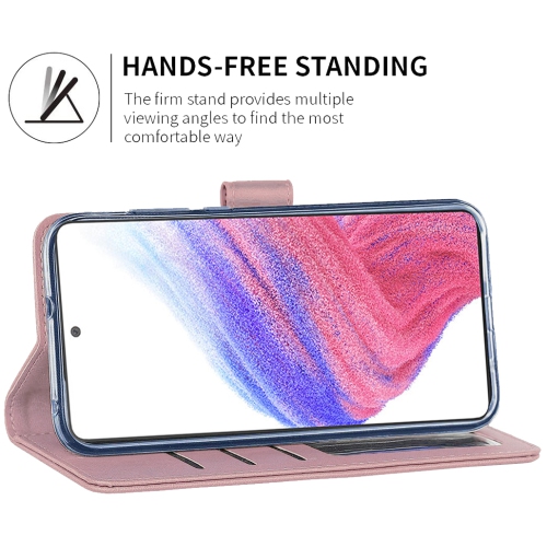 XCRS Leather Folio Premium Wallet for Samsung Galaxy A53 5G, PU Leather Pouch with Card Slot and Wristband Lanyard with 360° Protection Mobile Case &