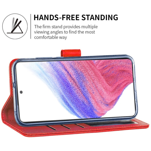 XCRS Portefeuille en cuir Folio Premium pour Samsung Galaxy A53 5G, pochette en cuir PU avec fente pour carte magnétique et lanière de bracelet avec