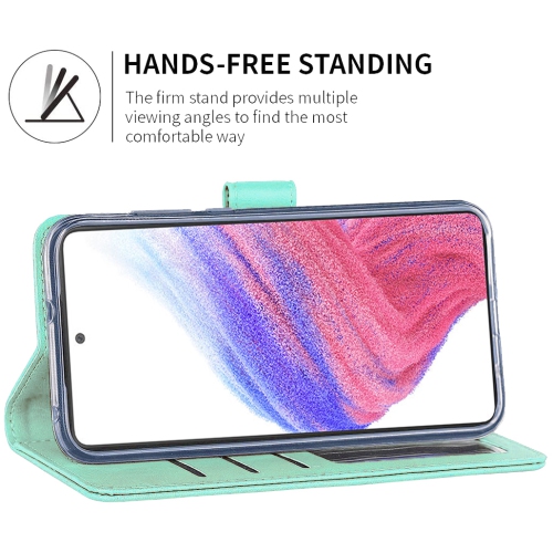 XCRS Leather Folio Premium Wallet for Samsung Galaxy A53 5G, PU Leather Pouch with Card Slot and Wristband Lanyard with 360° Protection Mobile Case &