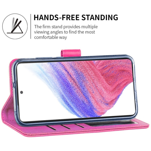 XCRS Leather Folio Premium Wallet for Samsung Galaxy A53 5G, PU Leather Pouch with Card Slot and Wristband Lanyard with 360° Protection Mobile Case &