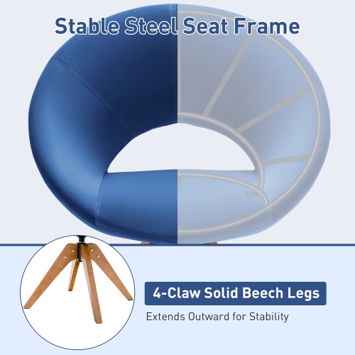 Costway Mid Century Modern Swivel Accent Chair Fabric Armchair Velvet Living Room Pink\Blue\Green\Grey