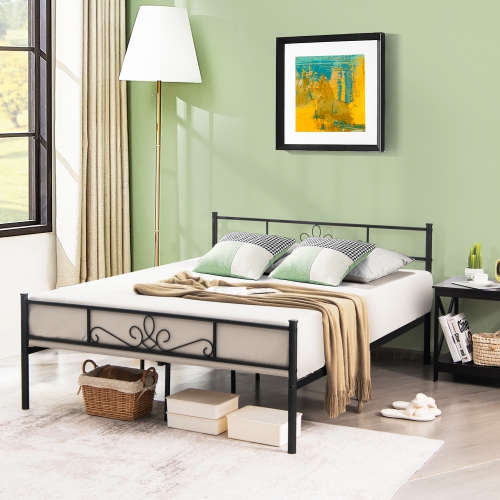 Costway Twin\Queen\Full Metal Platform Bed Frame with Headboard and Footboard No Box Spring Needed
