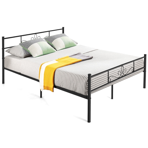 Costway Twin\Queen\Full Metal Platform Bed Frame with Headboard and Footboard No Box Spring Needed